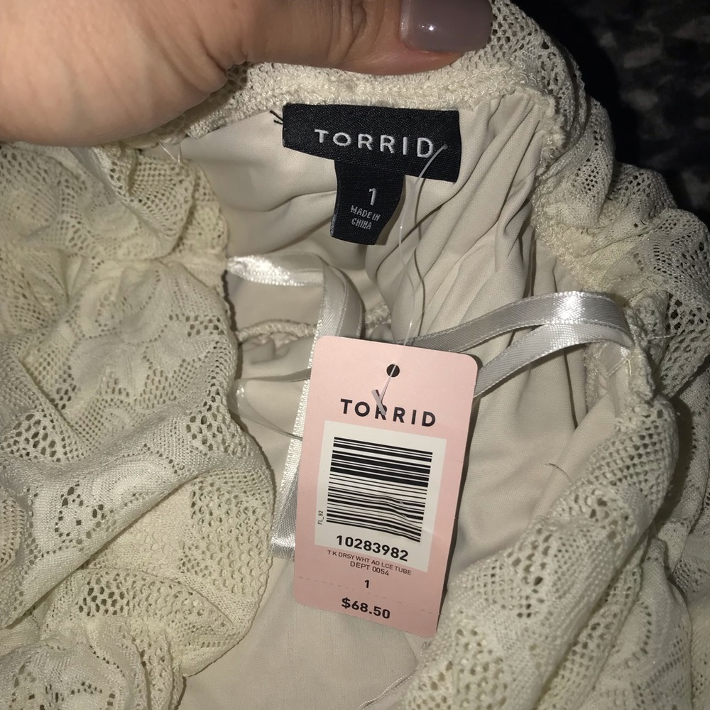 Strapless, Belted Torrid Dress LACE